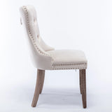 Nikki - Modern, High-End Tufted Solid Wood Contemporary Velvet Upholstered Dining Chair With Wood Legs Nailhead Trim (Set of 2) - Furniture Home Direct