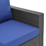 4 Piece Rattan Outdoor Patio Set - Blue - Furniture Home Direct