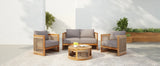 4 Piece Outdoor Set With Barrel Style Chairs - Brown - Furniture Home Direct