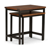 Skyler - 2 Piece Nesting End Table - Dark Cognac Brown - Furniture Home Direct