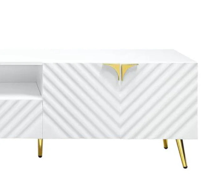 Gaines - High Gloss TV Stand - White - Furniture Home Direct