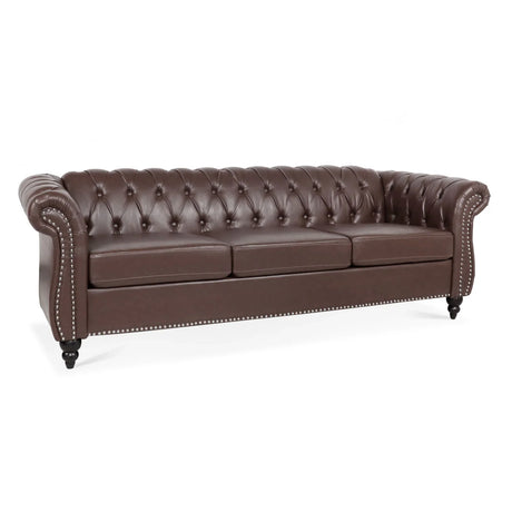 Rolled Arm Chesterfield 3 Seater Sofa - Furniture Home Direct