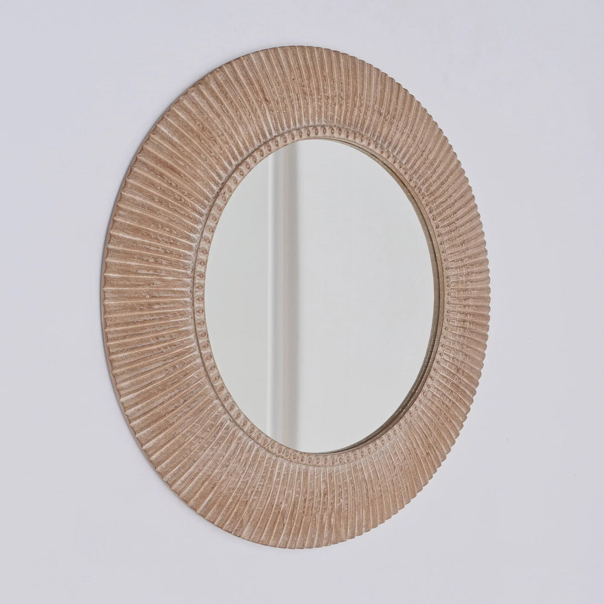 Handcarved Decorative Hanging Wall Mirror - Antique Brown / White - Furniture Home Direct