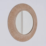 Handcarved Decorative Hanging Wall Mirror - Antique Brown / White - Furniture Home Direct