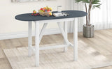 Dining Set Drop Leaf Counter Height With 2 Chairs White Gray - Furniture Home Direct