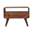 Mini Curved Media Unit - Chestnut - Furniture Home Direct