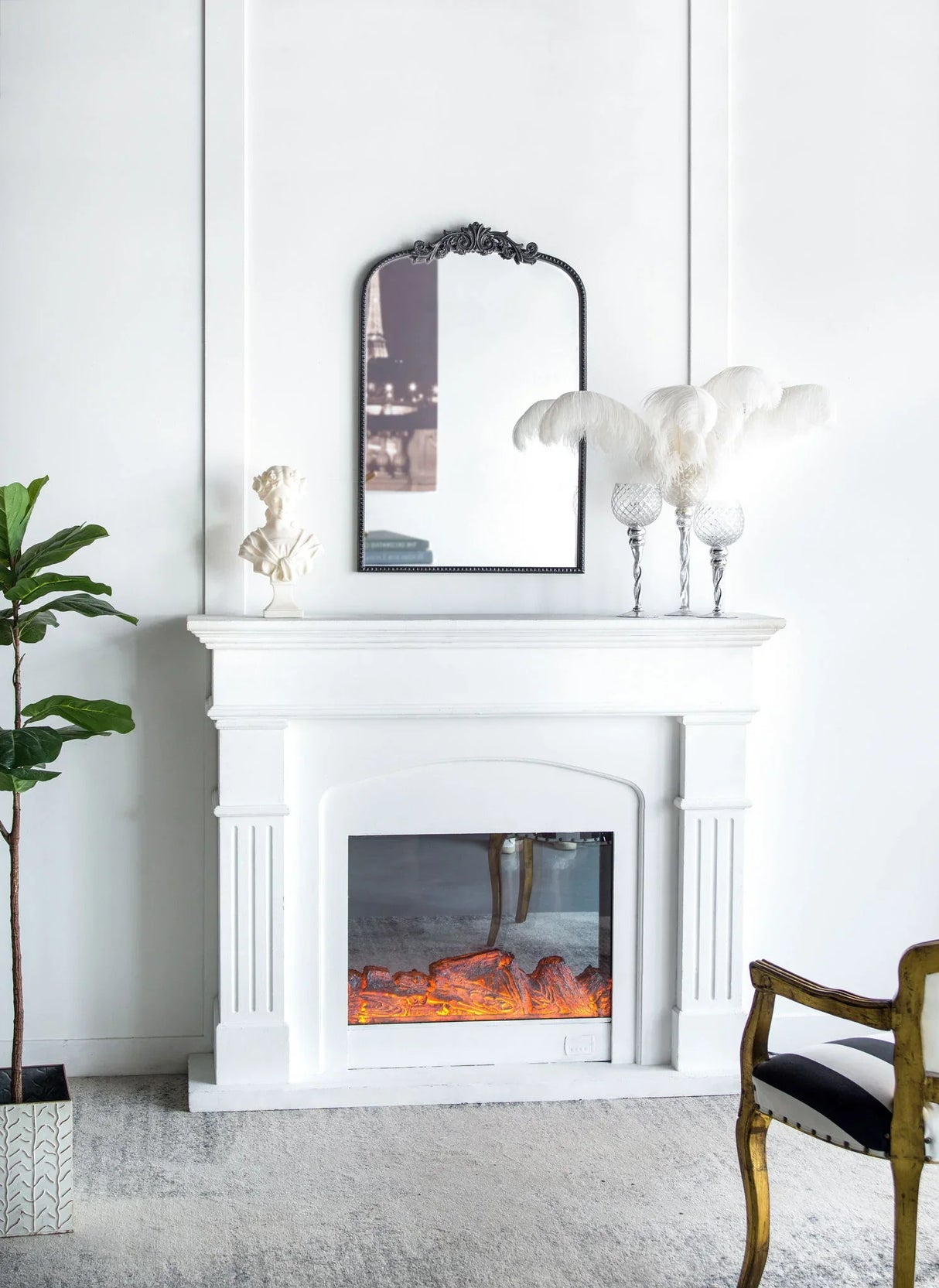 Arch Mirror, Baroque Inspired Wall Decor For Bathroom, Bedroom, Living Room - Furniture Home Direct