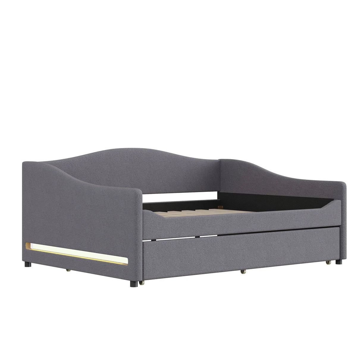 Upholstered Daybed With Light And Trundle - Furniture Home Direct