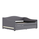 Upholstered Daybed With Light And Trundle - Furniture Home Direct
