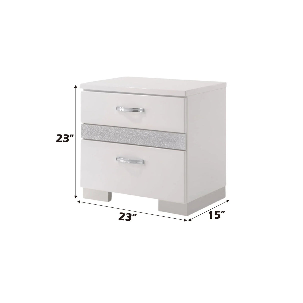 Naima II - High Gloss Nightstand - White - Furniture Home Direct