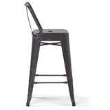 Rayne - Curved Back Metal Stool (Set of 2) - Furniture Home Direct