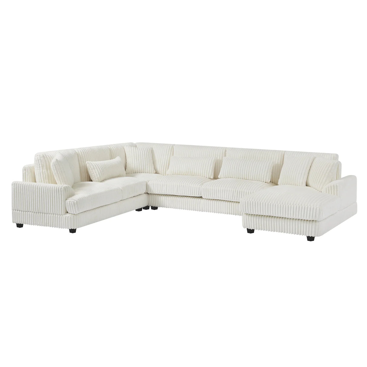 Sectional Sofa U Shaped Oversized With Chaise Beige - Furniture Home Direct