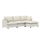 Sectional Sofa With Ottoman Cloud Couch Set With Throw Pillows, Free Combination - Furniture Home Direct