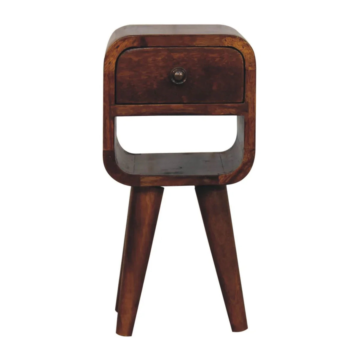 Mini California Curved Nightstand Wth Lower Slot - Furniture Home Direct