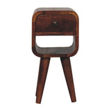 Mini California Curved Nightstand Wth Lower Slot - Furniture Home Direct