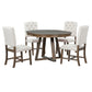 Retro Functional Dining Set, Round Table With Leaf And Upholstered Chairs For Dining Room And Living Room - Furniture Home Direct