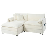 Modern Comfy Deep Seat Modular Sectional Sofa Cloud Couch With Ottoman - Furniture Home Direct