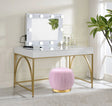 Vanity Desk High Gloss Gold Finish for Bedroom White - Furniture Home Direct