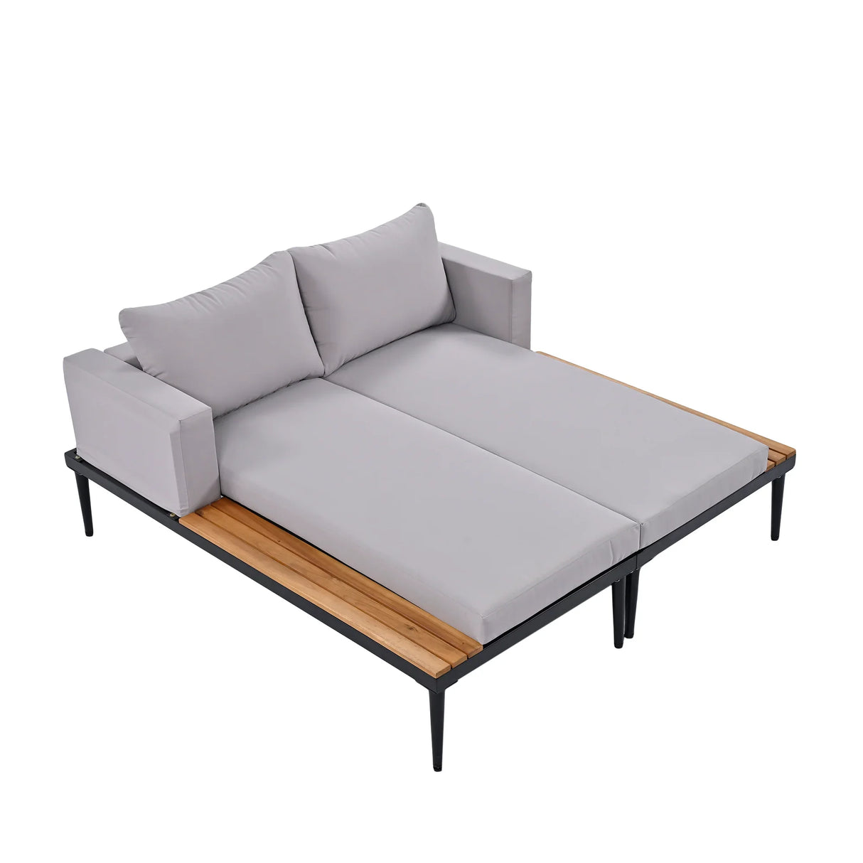 Outdoor Sectional Sofa With Chaise All Weather Gray - Furniture Home Direct