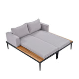 Outdoor Sectional Sofa With Chaise All Weather Gray - Furniture Home Direct