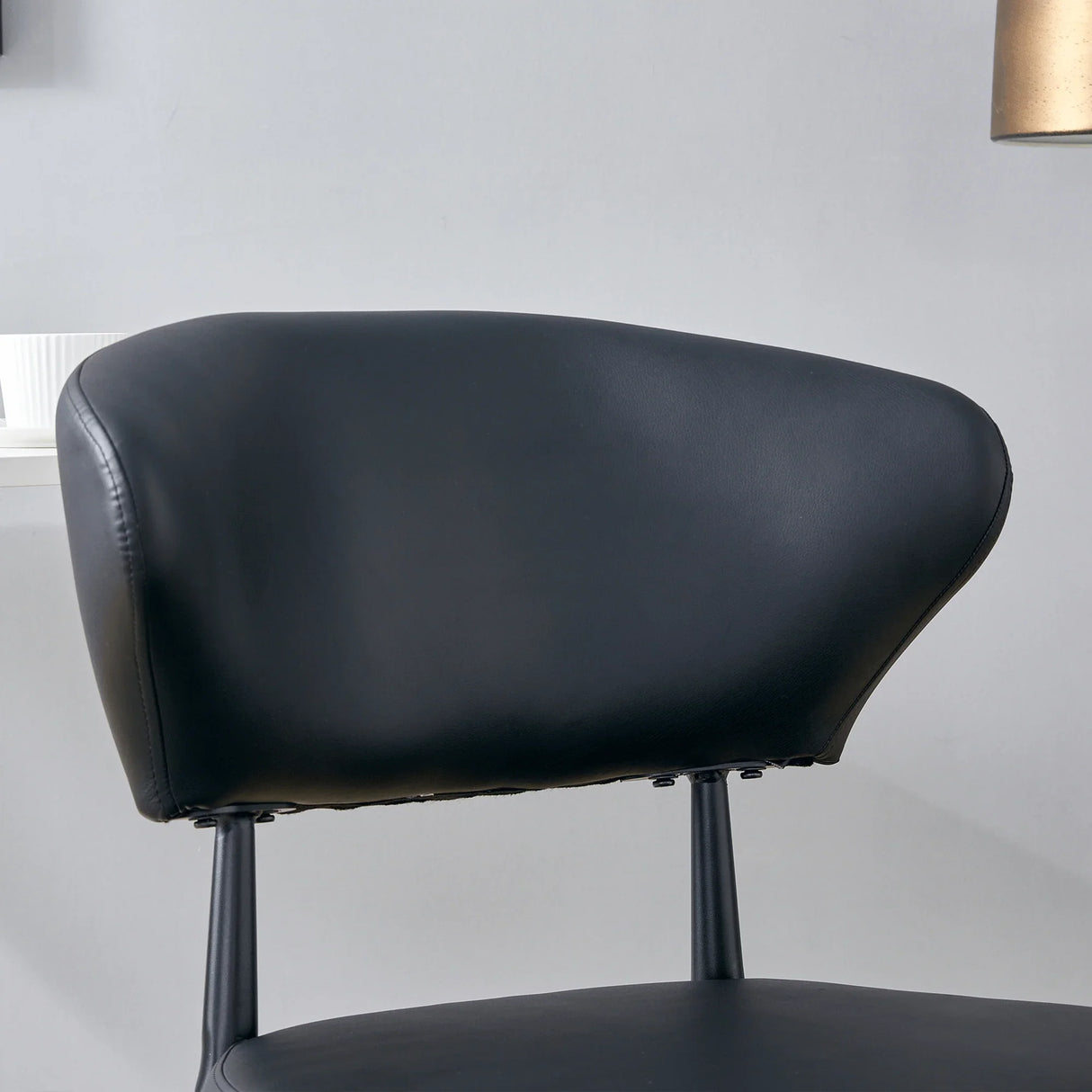 Dining Chairs Set Of 4 Modern PU Leather Metal Legs Black - Furniture Home Direct