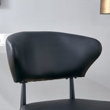 Dining Chairs Set Of 4 Modern PU Leather Metal Legs Black - Furniture Home Direct