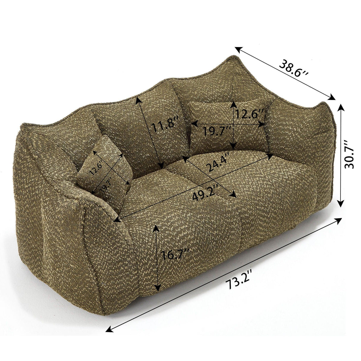 Comfortable Dual Beanbag Chair With High Resilience Foam Core For 2 People - Furniture Home Direct