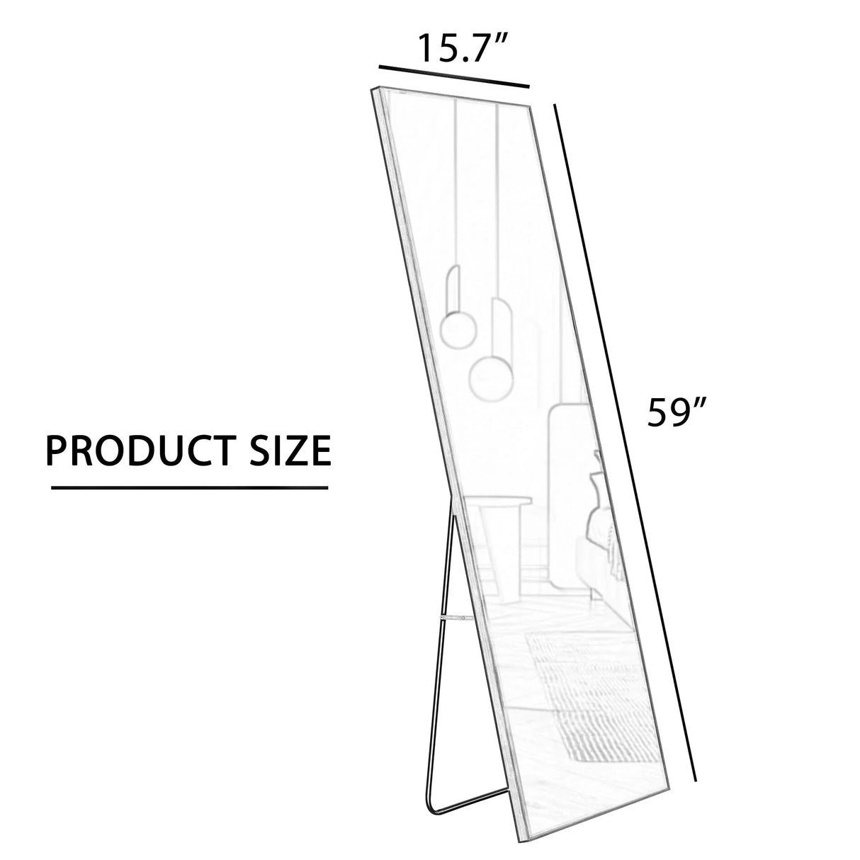 4th Generation Frame Wall Mounted Full Body Mirror For Bathroom And Bedroom - Transparent - Furniture Home Direct