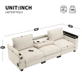 Sectional With Bluetooth Speaker Comfy Cloud Couch Set With Drop Down Table Cup Holders, USB Charger Storage Armrest Wide Seat Sofa - Furniture Home Direct