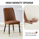 Set Of 8 Brown Faux Suede Velvet Dining Chair Set - Brown - Furniture Home Direct