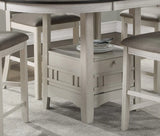 Counter Height Dining Set With Storage Base Antique White - Furniture Home Direct