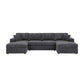 3 Piece Corduroy Double Chaise Sectional Sofa - Furniture Home Direct