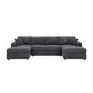 3 Piece Corduroy Double Chaise Sectional Sofa - Furniture Home Direct