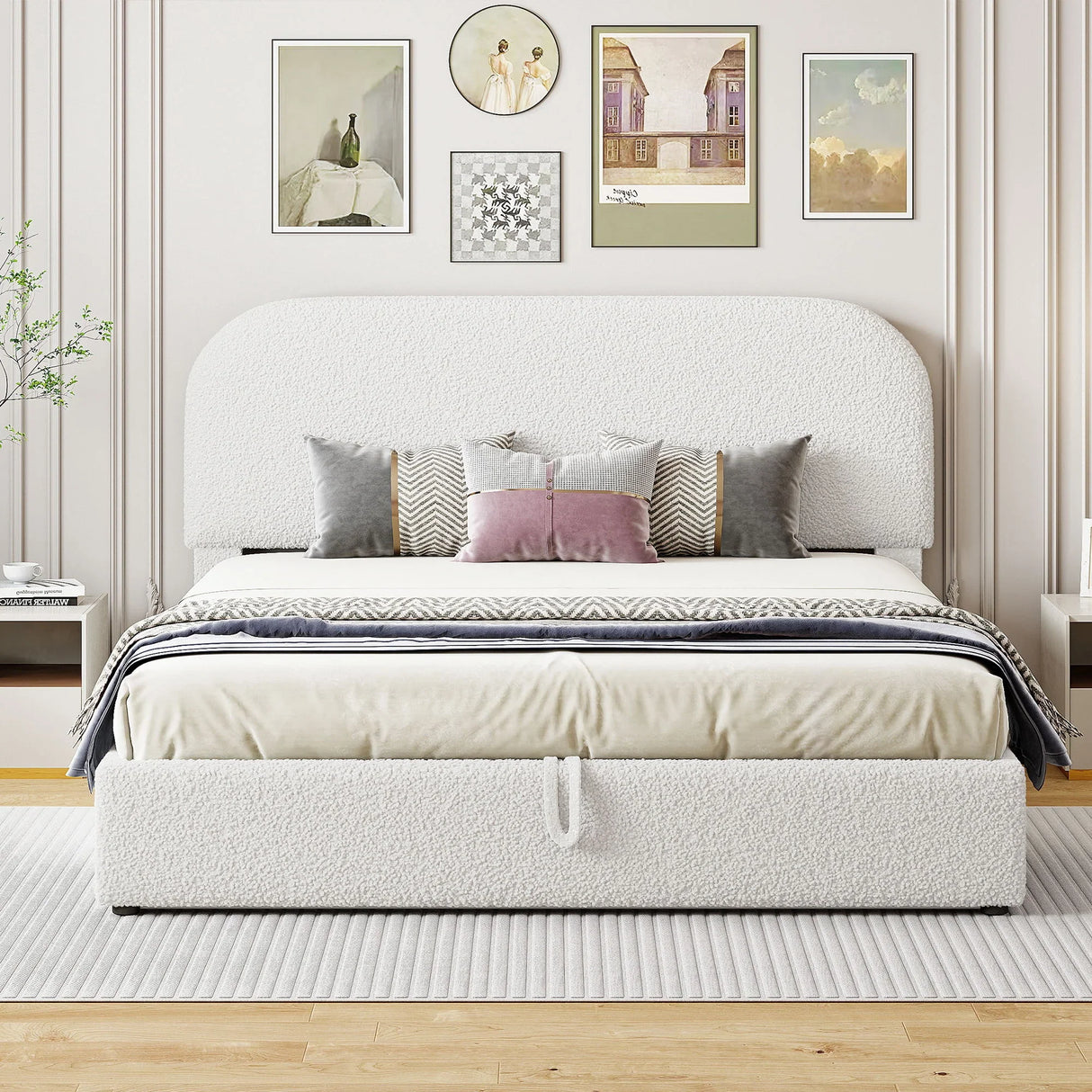 Upholstered Platform Bed With Hydraulic Storage System - Furniture Home Direct
