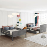 Bunk Bed With Twin Size Trundle, Guardrails - Furniture Home Direct