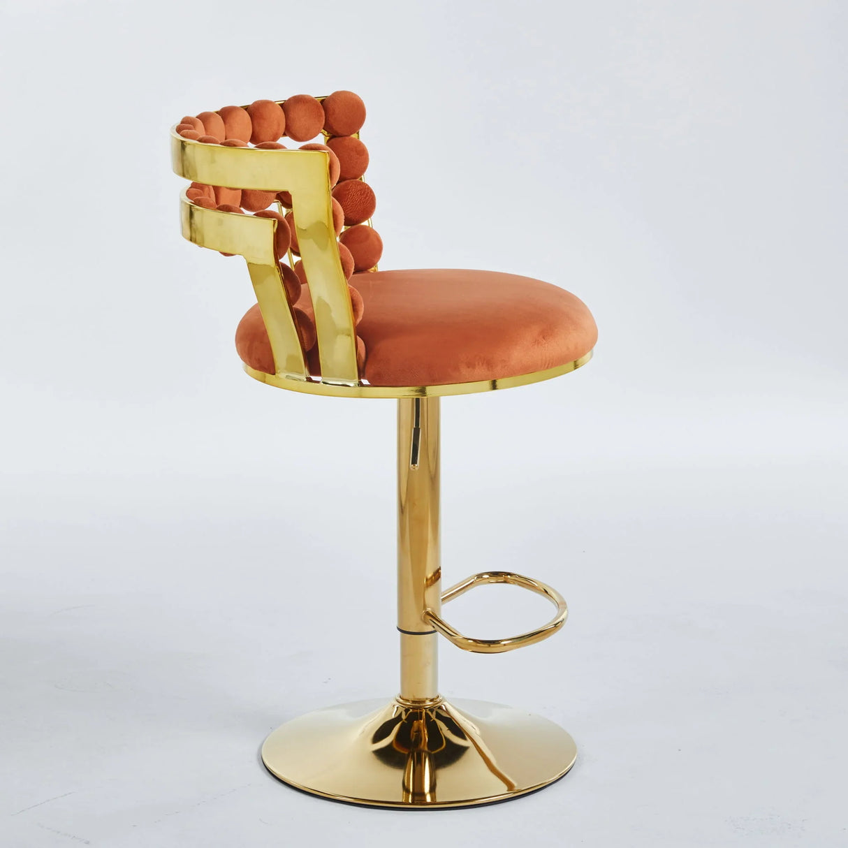 Modern Bar Chair With Iron Tube Legs, Soft Cushions And Comfortable Backrest (Set of 2)