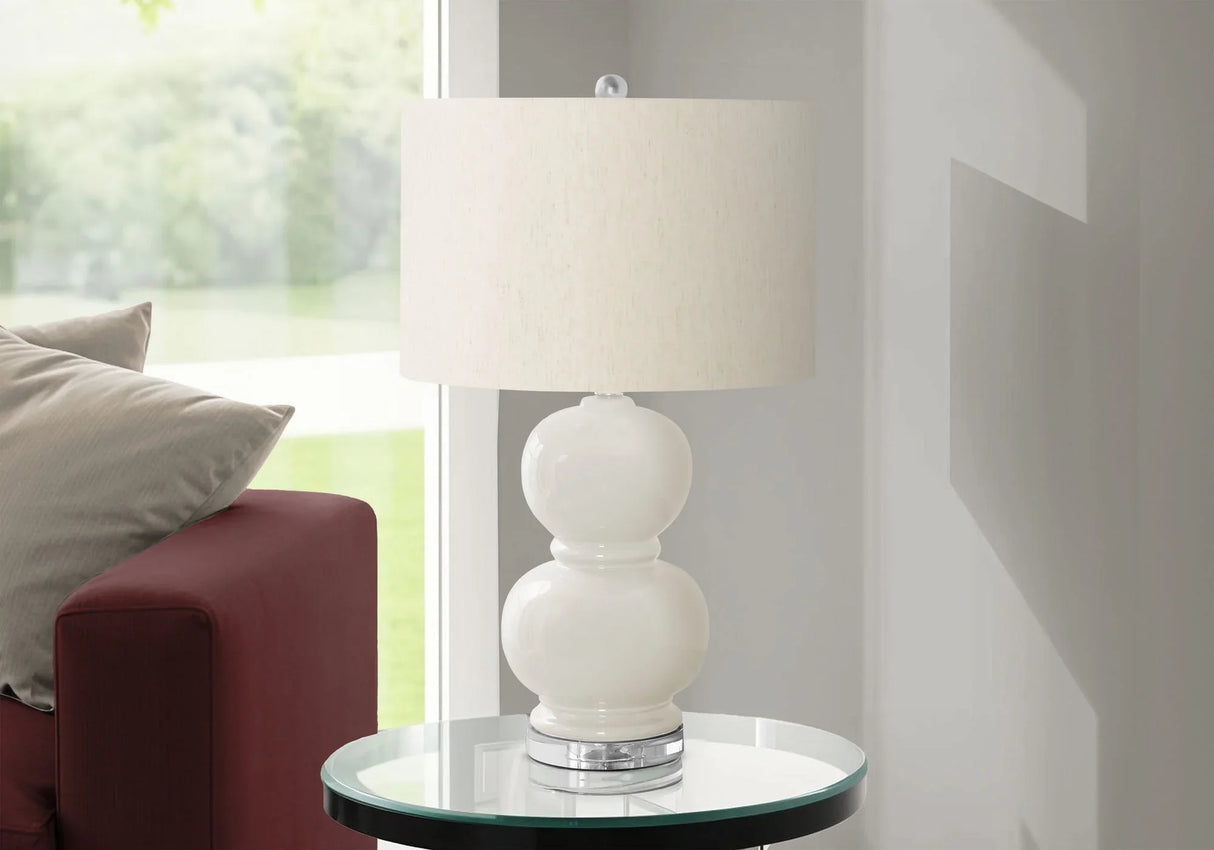Contemporary Lighting, Ceramic Table Lamp - Cream - Furniture Home Direct