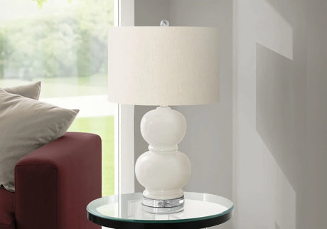 Contemporary Lighting, Ceramic Table Lamp - Cream - Furniture Home Direct