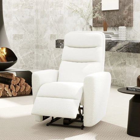 Bloomy - High Back Power Recliner Motion Chair - Chiffon White - Furniture Home Direct