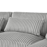 Sectional Sofa Oversized U Shaped Corduroy Fabric Gray - Furniture Home Direct