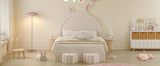 Rabbit-Shaped Bed for Kids Upholstered Full-Size White - Furniture Home Direct