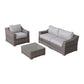 Outdoor Wicker Conversation Set With Cushions, All Weather - Furniture Home Direct