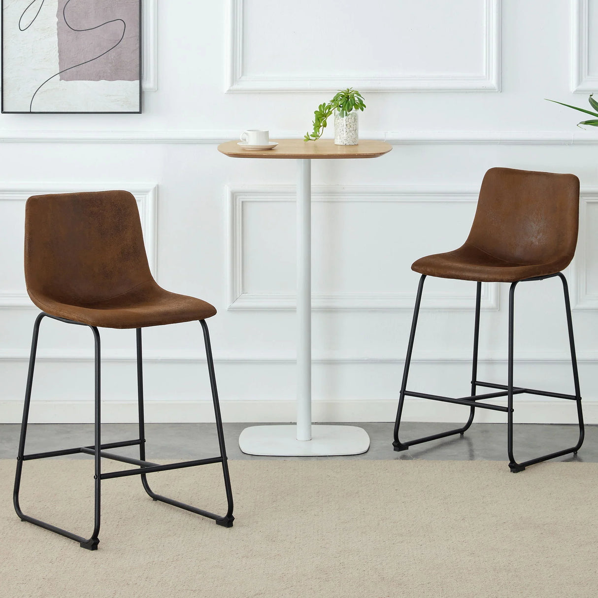 Retro Bar Chairs, Comfortable Stools (Set of 2) - Furniture Home Direct