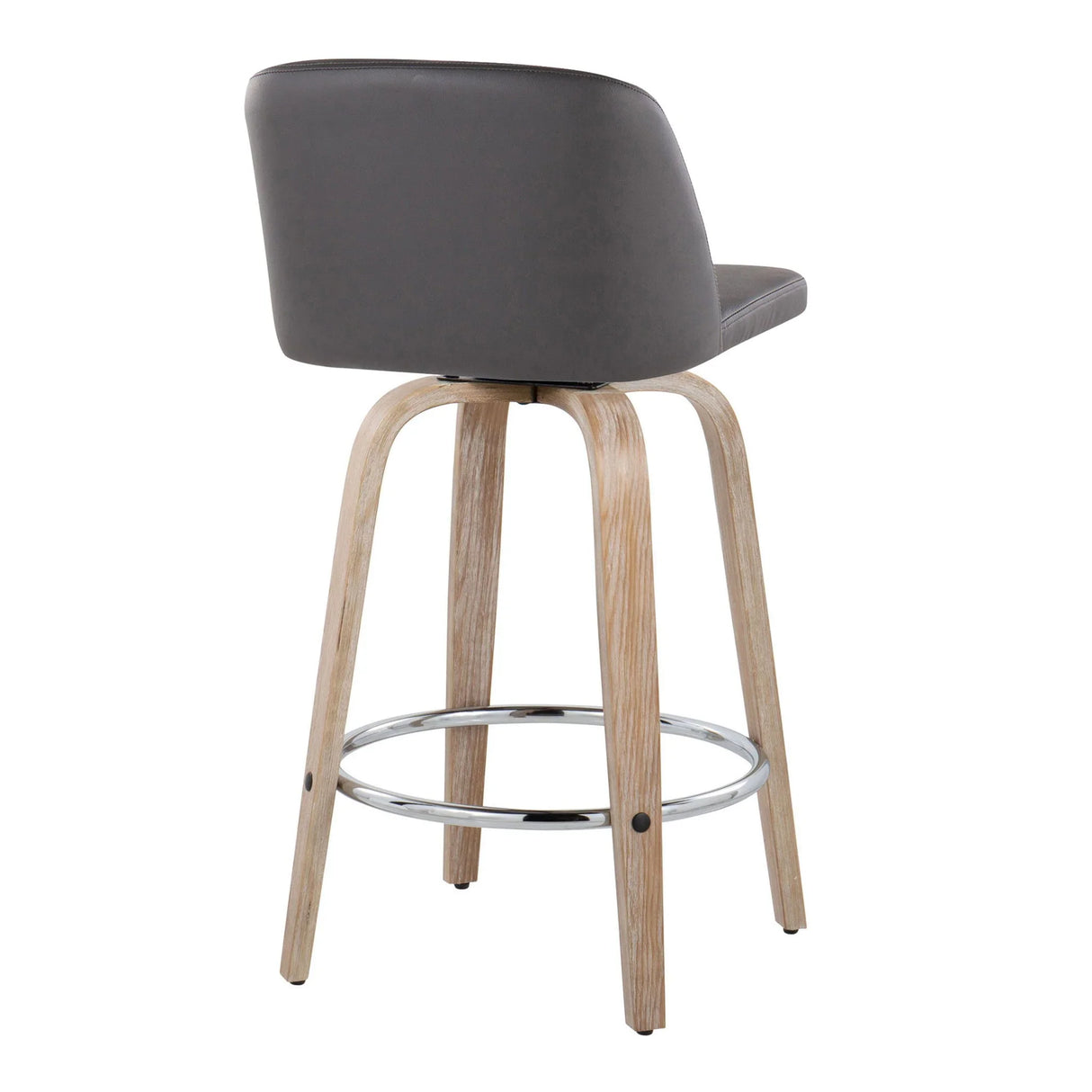 Toriano - Modern Design Fixed Height Counter Stool With Swivel With Round Footrest (Set of 2) - Furniture Home Direct