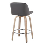 Toriano - Modern Design Fixed Height Counter Stool With Swivel With Round Footrest (Set of 2) - Furniture Home Direct