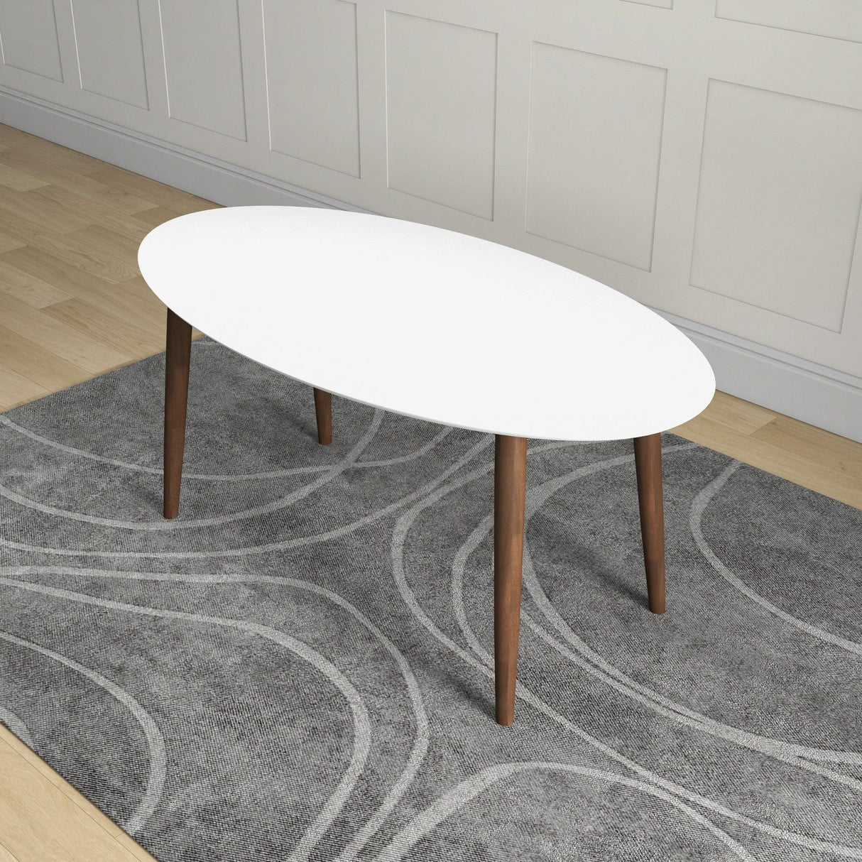 Ada - Mid-Century Modern Style Oval Dining Table - Furniture Home Direct