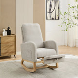 Rocking High Back Glider Chair With Retractable Footrest, Side Pocket - Furniture Home Direct