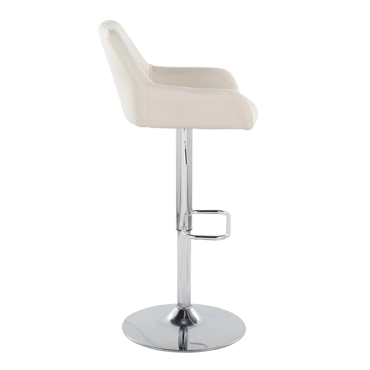 Daniella - Contemporary Adjustable Barstool With Swivel With Rounded Rectangle Footrest (Set of 2) - Furniture Home Direct
