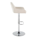 Daniella - Contemporary Adjustable Barstool With Swivel With Rounded Rectangle Footrest (Set of 2) - Furniture Home Direct