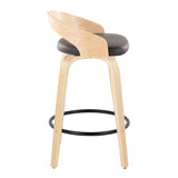 Grotto - Mid-Century Modern Fixed Height Counter Stool Swivel &h Round Footrest - Furniture Home Direct